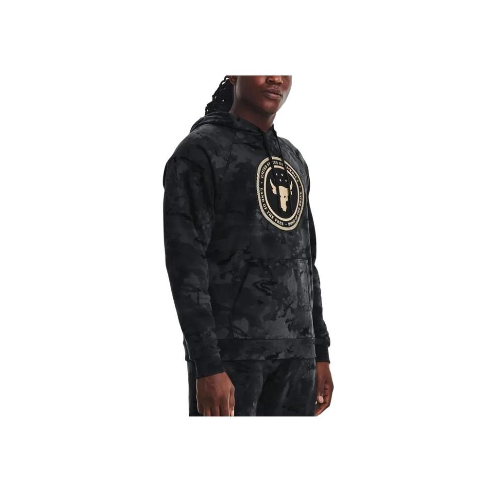 Under Armour Project Rock Veteran Day Fashion Comfortable Versatile Hoodie Men Hoodies Black 1367097-001