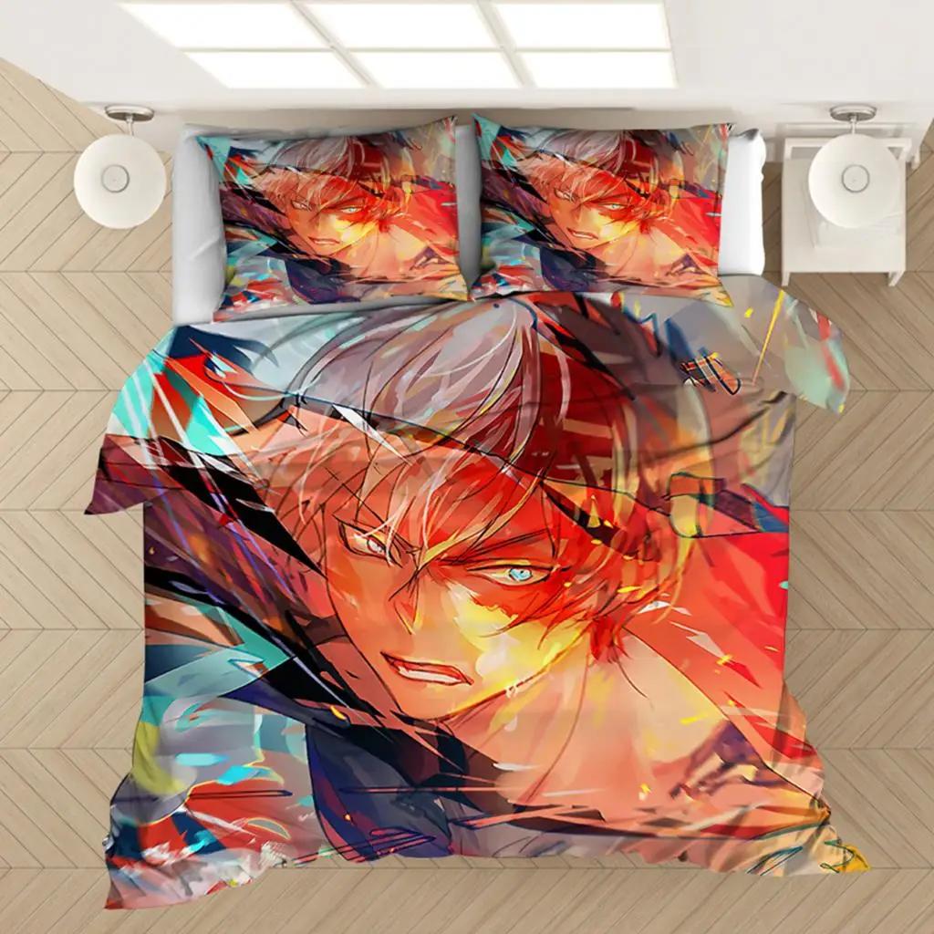 My Hero Academia Bedding Set Anime 3D Print Duvet Covers Pillowcases Home Textile Luxury Cartoon Queen King Size Boys