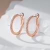 White Zircon Large Hoop Earrings for Women Sparkling Golden Earrings Party Wedding Luxury Jewelry