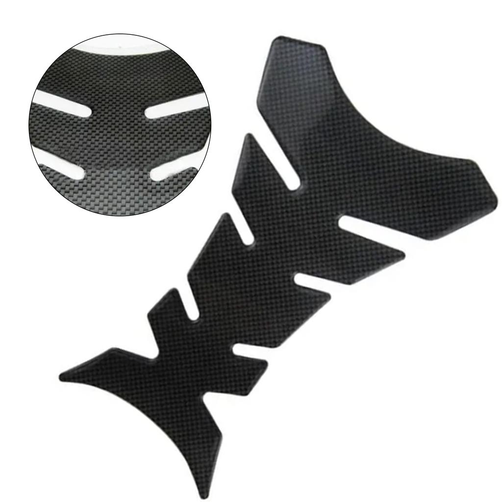 Motorcycle Fuel Tank Sticker Carbon Fiber Style Skull Shaped Gas Tank Protector Decal Pad