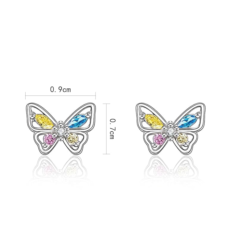 Zoomers Earrings Ladies Silver Earrings Butterfly Earrings First Piercing Second Piercing Compatible with Metal Allergies Cute Popularity Anniversary