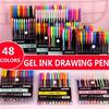 12/18/24/36/48pcs Creative Flash Glitter Gel Pens Set for Kids Adult Painting Art Journals Drawing