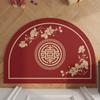 Semi-round Red Chinese Door Mat Silk Ring PVC Door Mat Scraping Sand Dust Dust Wear Resistant Dirty Mat