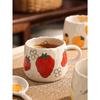 Hand Painted Ceramic Coffee Mug With Strawberry Pattern Design, Perfect For Home, Office, Event Gifts And Holiday Gifts, Hallowe