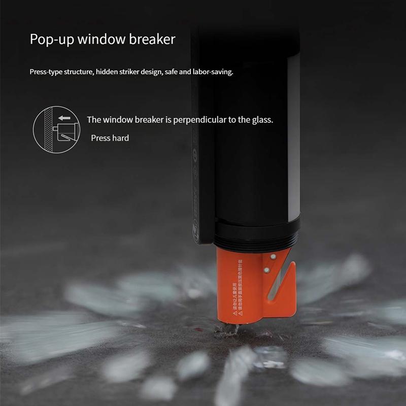 Xiaomi Mijia Multi-functional LED Flashlight Zoomable Ultra Bright Torch Window Breaker Safety Belt Cutter Car Emergency Light