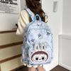Labubu School Bag Ins Trendy Versatile Printing Large Capacity Backpack Women Cute Cartoon Junior High School Students