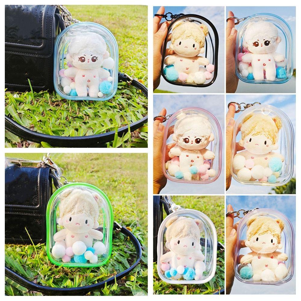 Clear Transparent Storage Case 10cm Doll Doll Display Box Gift Outdoor Bag 10cm Cotton Doll