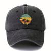 Retro Tropical Sunset Coconut Tree Patterned Baseball Cap Suitable for Outdoor Travel, Camping, and Leisure Activities