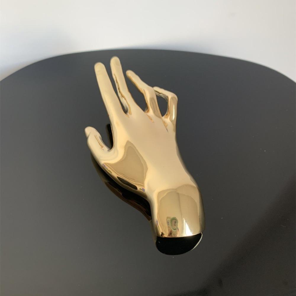 Large Smooth Palm Brooch Golden Suit Pins Creative Metal Brooch Men