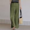 Spring and Summer New Cotton Hemp Loose Elastic Waist Women's Wide Leg Pants