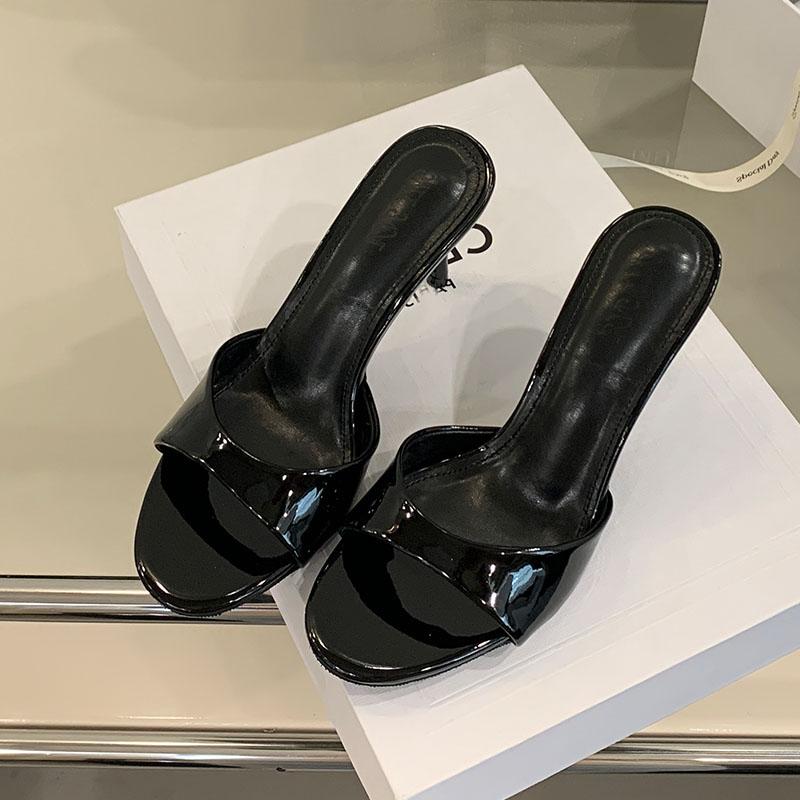 Fashion Summer Spring Elegant Women Heeled Sandals Slides Shoes Female Footwear Fashion Round Toe Ladies Thin Heels Sandals Shoes