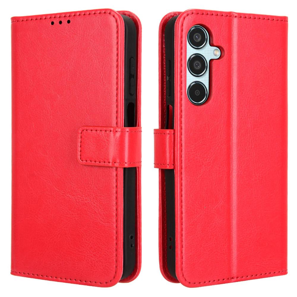 For Samsung Galaxy M35 5G Wallet Case Crazy Horse Texture Leather Stand Phone Cover