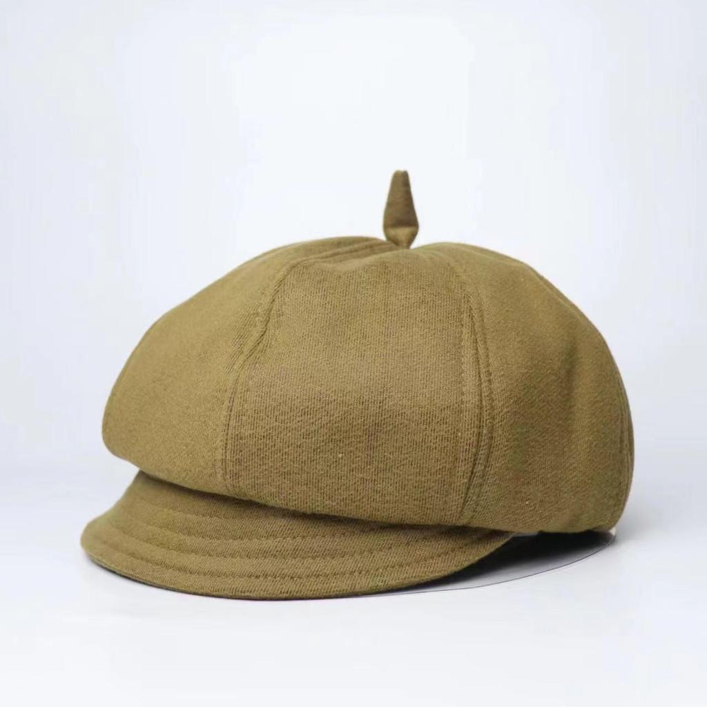 Women's Two-Way Beret: Stylish, Warm Autumn/Winter Octagonal Hat with Brim for a Slimmer Face.