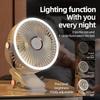 Portable Camping Fan Rechargeable Desktop Portable Air Circulator Wireless Ceiling Electric Fan with LED Light Clip-on Fan