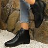 Women's Ankle Boots Lace Up Leather Shoes Pointed Toe Flats Soft Sneakers for Female Motorcyle Boots Black Booties 2025