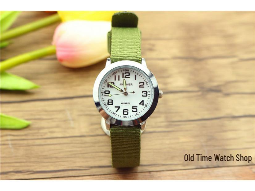 Детские повседневные спортивные цифровые кварцевые часы со светящимися стрелками и нейлоновым ремешком