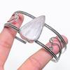 Natural Scolecite Gemstone 925 Sterling Silver Cuff Bangle Adjustable D1f33