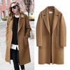 Autumn and Winter Women's Woolen Casual Jacket Long Loose Woolen Coat