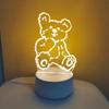 Creative Led Night Light Usb Plug Night Light Monochrome Bedside 3d Night Light