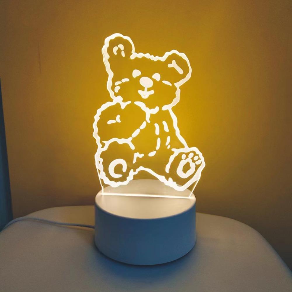 Creative Led Night Light Usb Plug Night Light Monochrome Bedside 3d Night Light