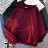 Women's Fashion Casual Solid Color Hooded Sweatshirt Loose Sports Tops Pullover