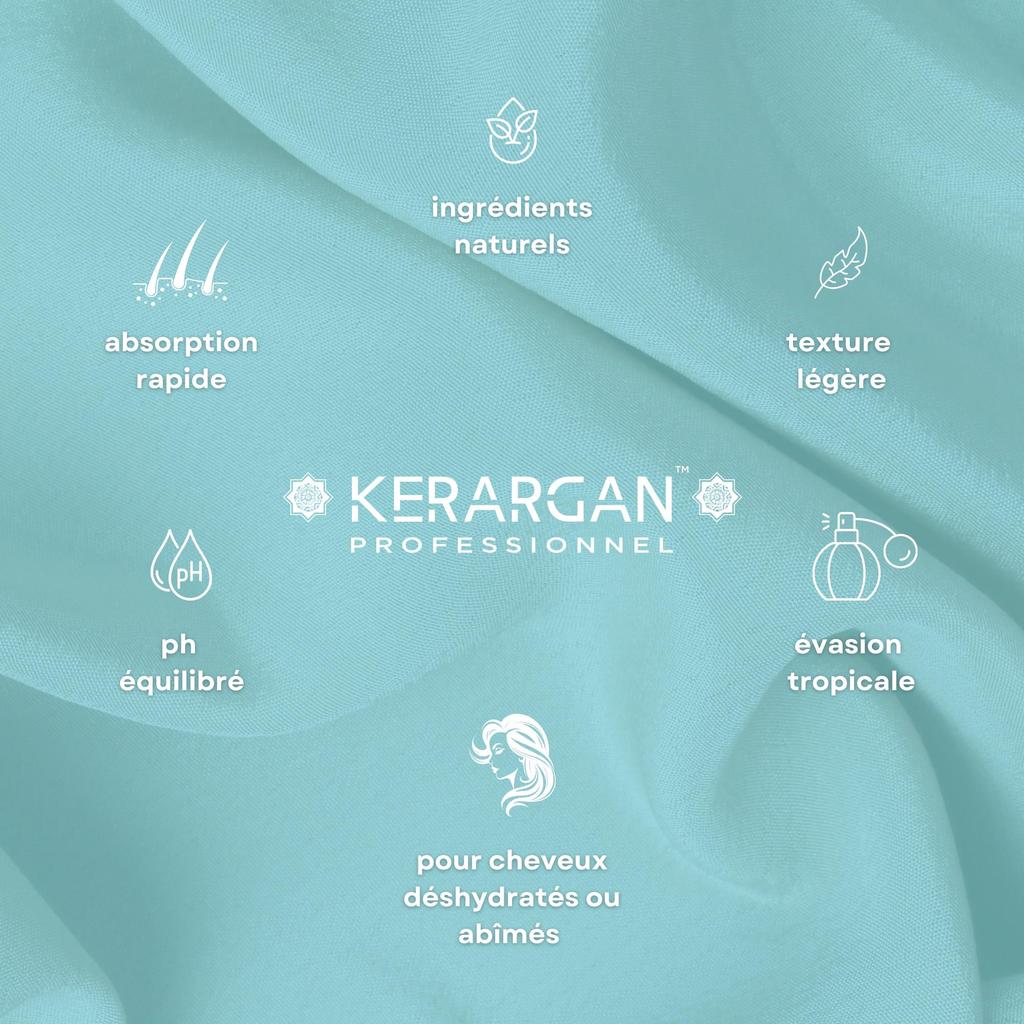 Kerargan Hair Mask with Coconut, Argan and Chamomile Oil, Nourishes and Moisturizes - Brittle Hair - Sulfate, Paraben and Silicone Free - 500 Ml