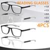 4pcs Unisex Flexible Reading Glasses Blue Light Blocking for Sports And Reading Comfortable Lightweight Eye Wear