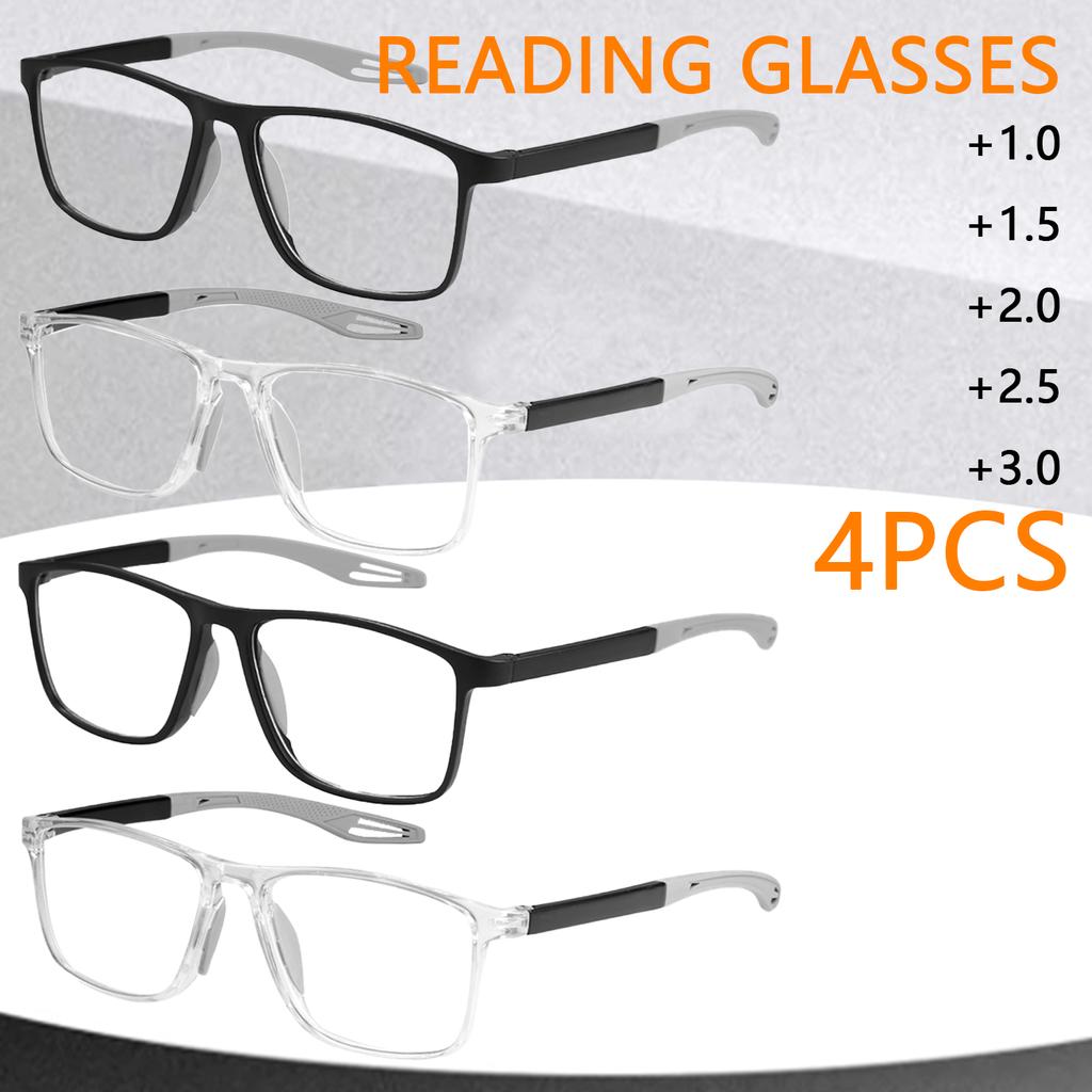 4pcs Unisex Flexible Reading Glasses Blue Light Blocking for Sports And Reading Comfortable Lightweight Eye Wear