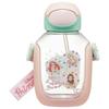 Water Bottle with Straw 530ml Disney Princess 23 Straw Water Bottle One Push for Children Girls PDSH6DX-A
