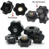 5/10 PCS M4 M5 M6 M8 M10 M12 Plum Hand Tighten Nuts Handle Thread Star Mechanical Black Thumb Nuts Clamping Knob Manual Nuts