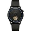 Automatic Modern Black Blue Sapphire Heart Dial Leather Watch 98A323