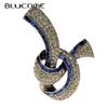 Rhinestone Blue Color Ribbon Pin Brooches For Women Fashion Vintage Jewelry Coat Accessories High Quality New 2023