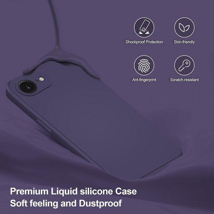 Coque de protection - BOOLING - pour iPhone 16e - Silicone Souple - Violet Foncé - Anti-Rayures