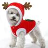 1pc Christmas Dog Costume Festive Red Hoodie with Antlers Pet Outfit Winter Cozy Coat for Small Puppy Chihuahua Yorkshire