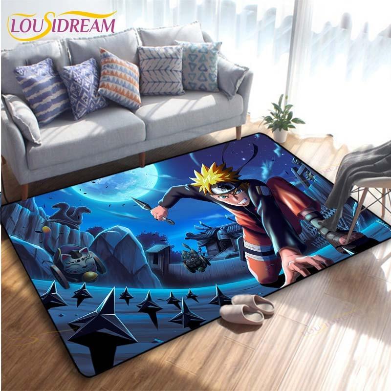 Anime Naruto 3D Printing Rug for Kitchen Doormat Bedroom Carpets for Living Room Laundry Bathroom Non-slip Floor Mat