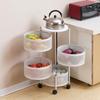 Rotating Multi-Layer Storage Rack for Fruits & Vegetables - No Installation Needed