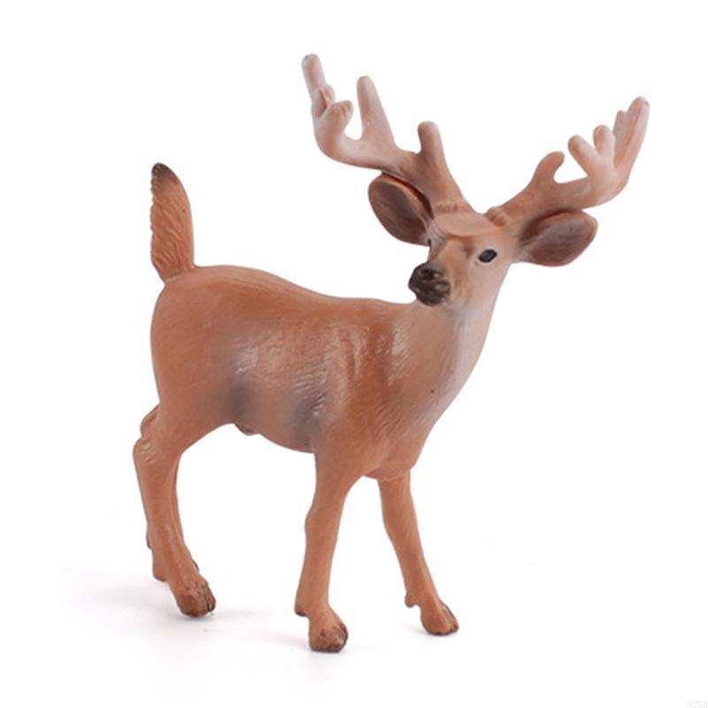 62KD Artificial Deer Family Figurines Miniature Cake Toppers Home Decoration