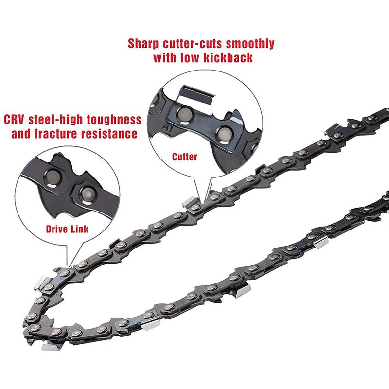 1/2/3/4pcs 12/11.5 Inch Electric Chain Saw 44 Drive Link 22 Cutter 3/8" LP Pitch .050" Gauge Chain Logging Pruning Wood Cutter Spare Parts