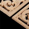13cm Unique Natural Floral Wood Carved Wooden Figurines Crafts Corner Appliques Frame Wall Door Furniture Woodcarving Decorative
