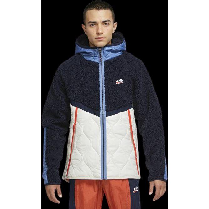 Nike Sportswear Heritage Color Block Warm Hooded Jacket Men Outerwear Obsidian CU4447-451