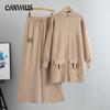 Women's Plus Size Temperament Simple Casual Small Fragrant Wind Long Knit Cardigan Pants Two Piece Set