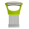 1 Set Onion Cutter Stainless Steel Potato Tomato Slicing Holder Non-Slip Grip Vegetable Lemon Slicer Chopper for Kitchen