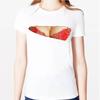 Женская ST-Shirt Trend Сексуальная разрывающая грудь 3d печать Забавная забавная футболка Лето