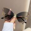 Eyewear Diamond Ladies Shades Bling Sun Glasses Butterfly Sunglasses Purple Sunglasses for Women