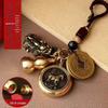 Pixiu Cinnabar Brass Keychain with Zodiac and Five Emperors Coins Pendant