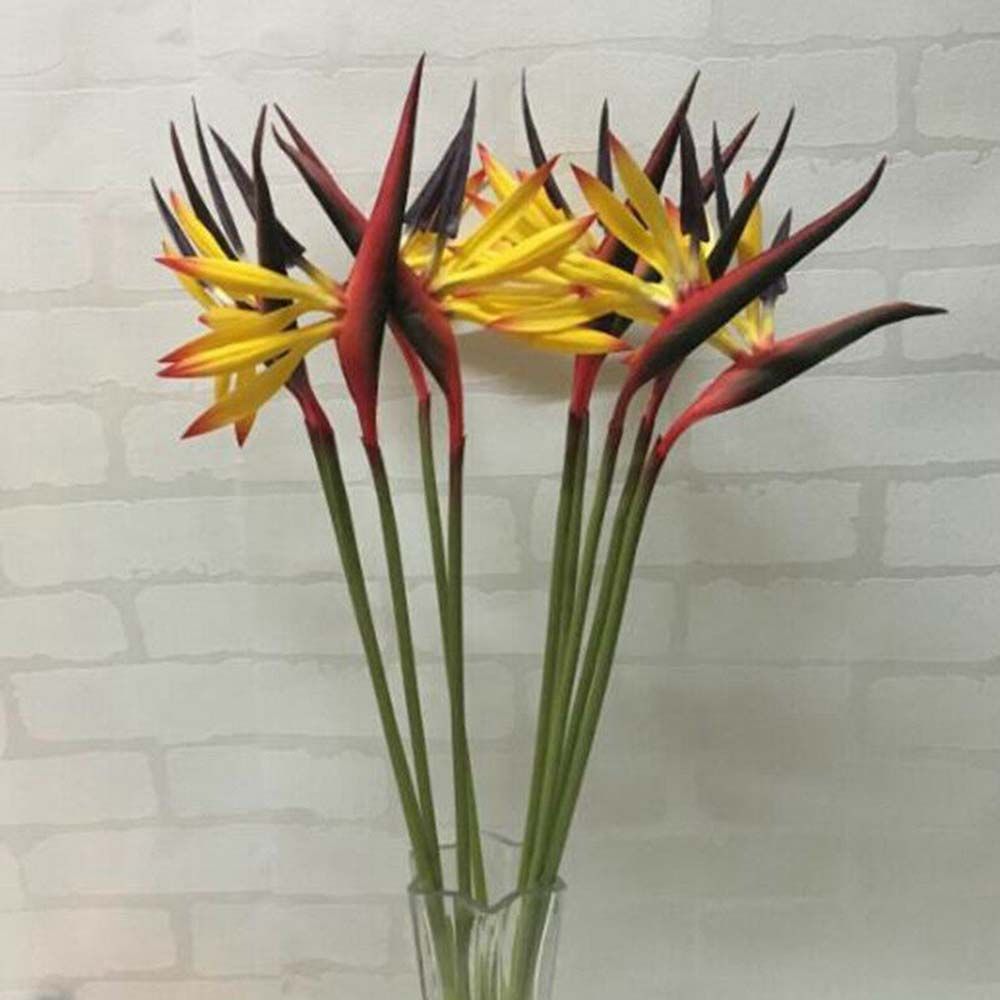 Nearly Wedding Home Decor Long Stem Silk Crane Latex Flowers Artificial Flowers Tropical Flowers