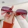 Vintage Rimless Sunglasses Gradient Sunglasses Women Shades Fashion UV400 Eyewear Frame Sun Glasses Ladies Eyeglasses