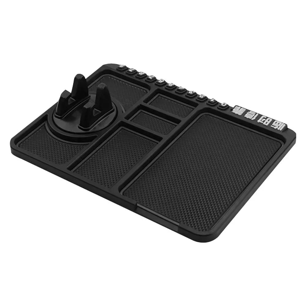 Multi Functional Car Anti Slip Pad With Car Phone Holder Dashboard Pad Car Phone Holder For Storing Phone Keys And Small Tools