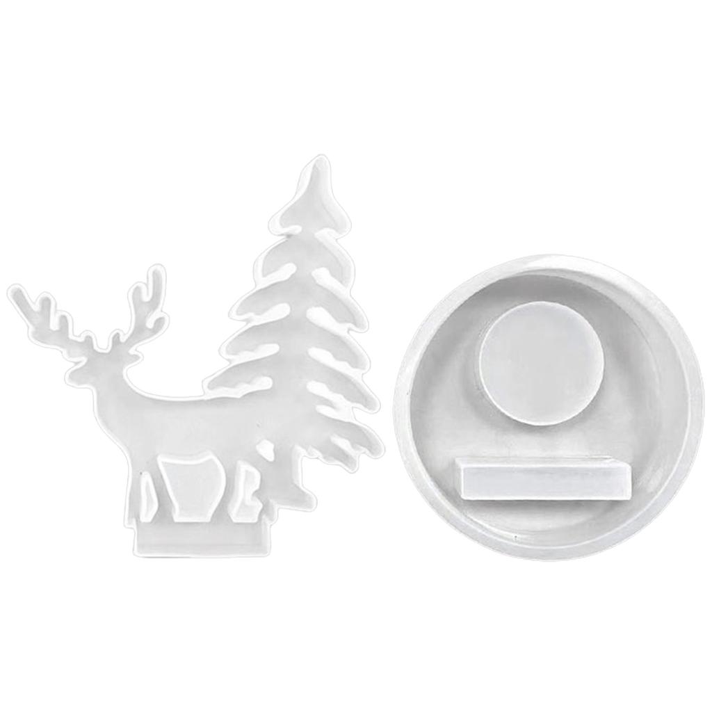 Sturdy Silicone Craft Holder Molds 2 Pieces Multipurpose Candlestick Accessory Reusable Home Decoration for Weddings