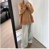 Double Zipper Lapel Thick Lazy Style Sweater Autumn and Winter Loose Large Size Solid Color Sweater Women